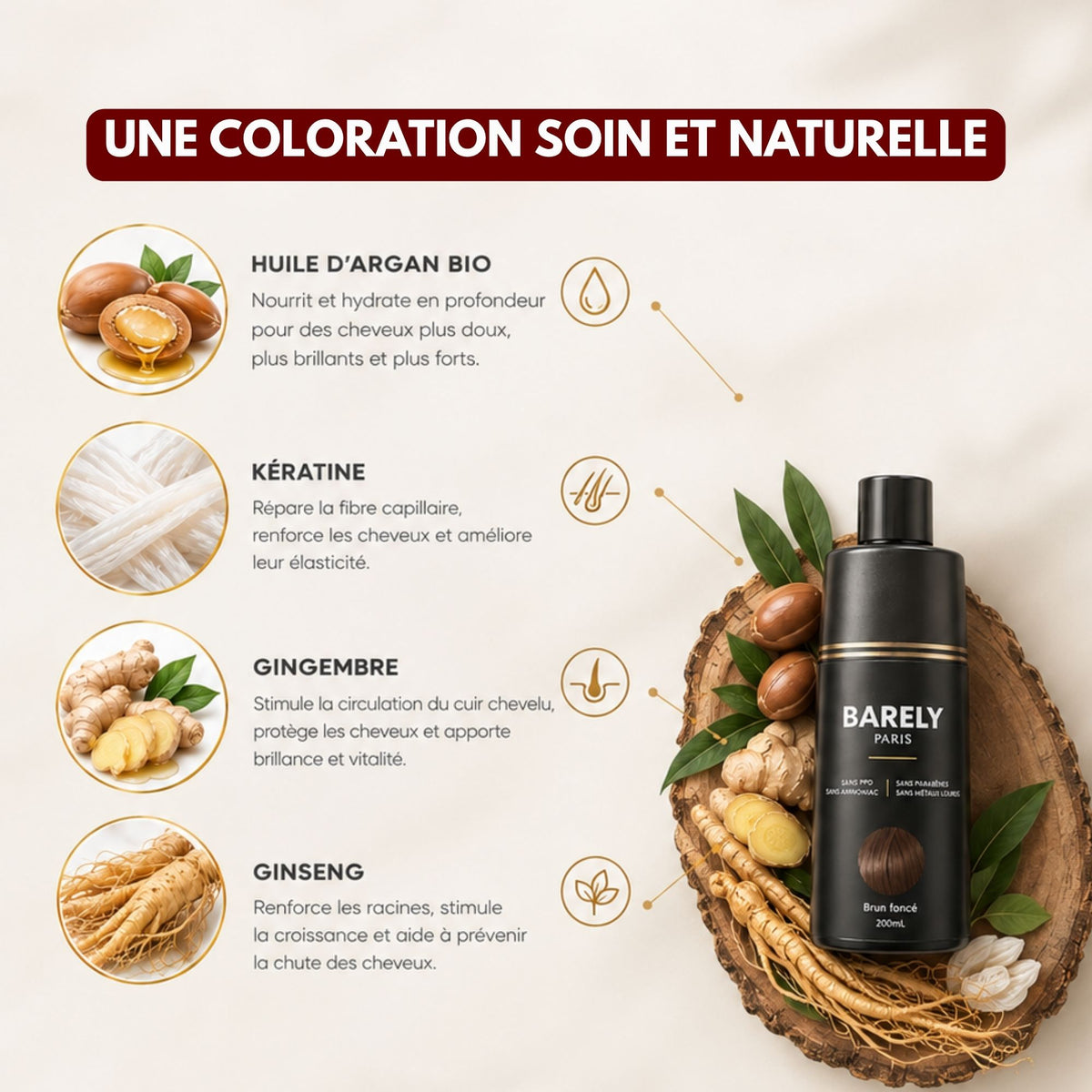 Shampoing colorant instantané - sans PPD