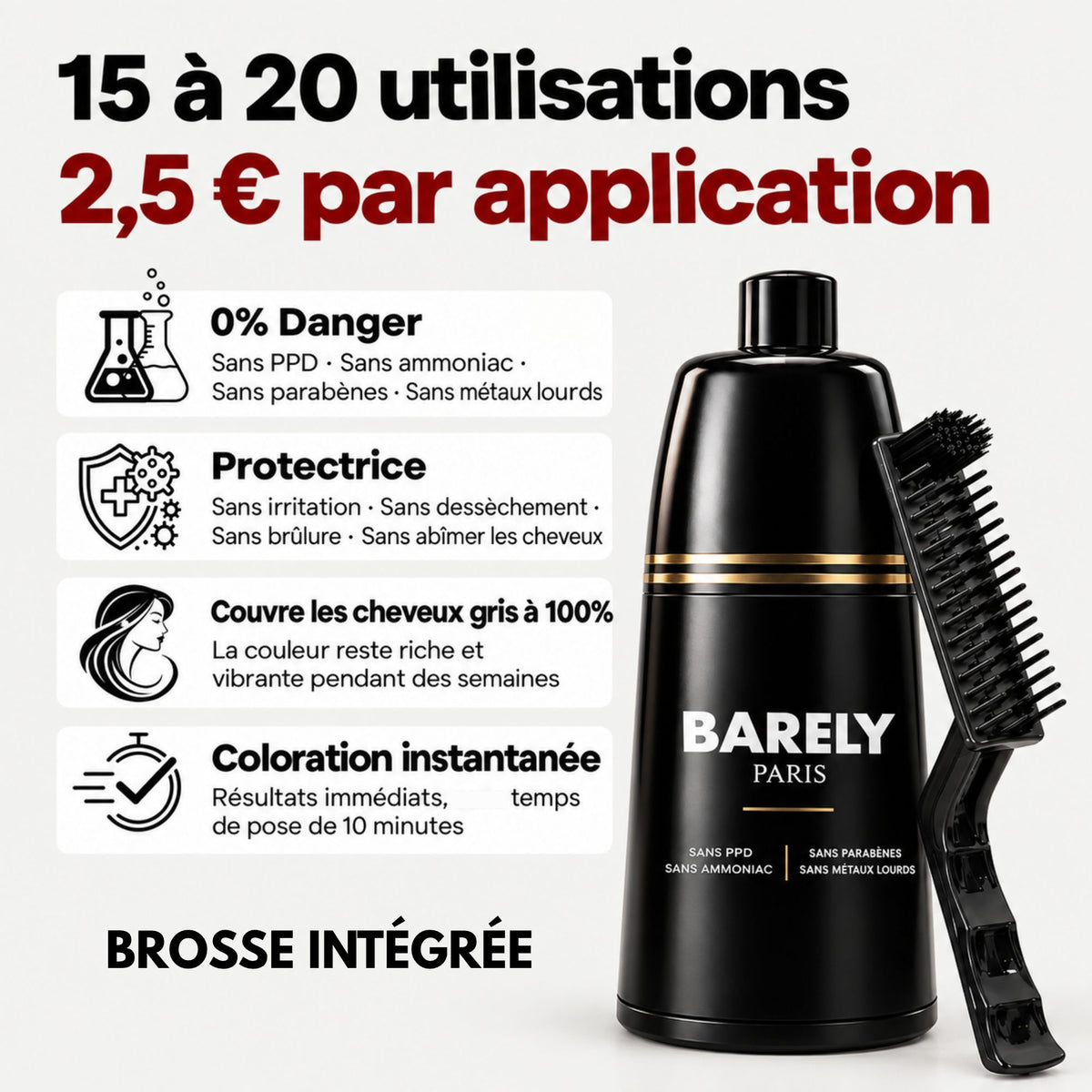 Shampoing colorant instantané - sans PPD